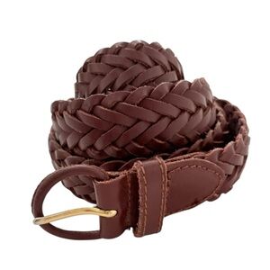 Surrey Brown Genuine Split Leather Braided Belt